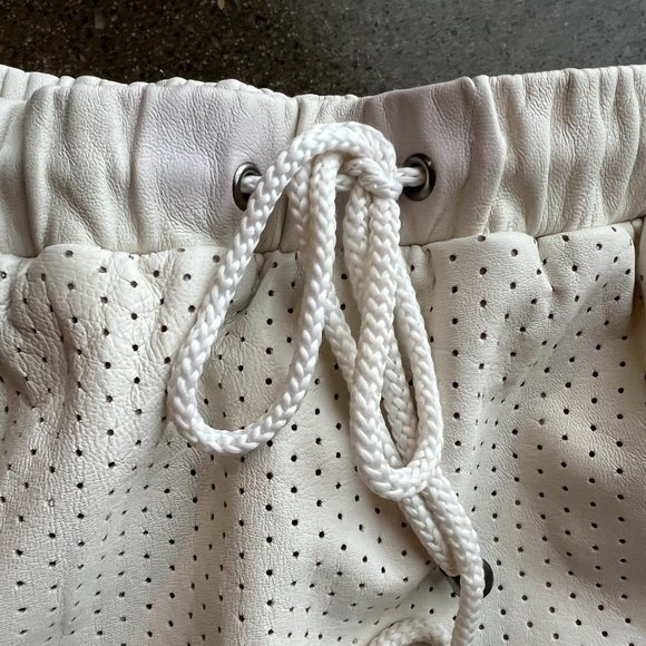 Perforated Leather Drawstring Mini Skirt - Picture 3 of 3